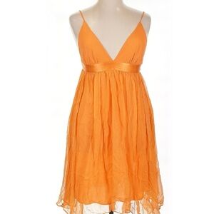 Banana Republic Orange Pleated Mini Sundress
